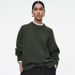 COS Chunky Pure Cashmere Crew Neck Jumper