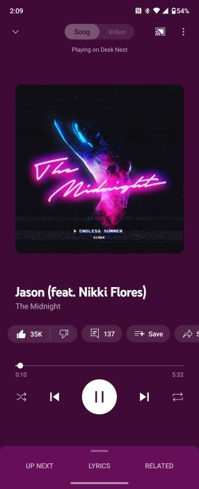 YouTube Music's new Now Playing UI