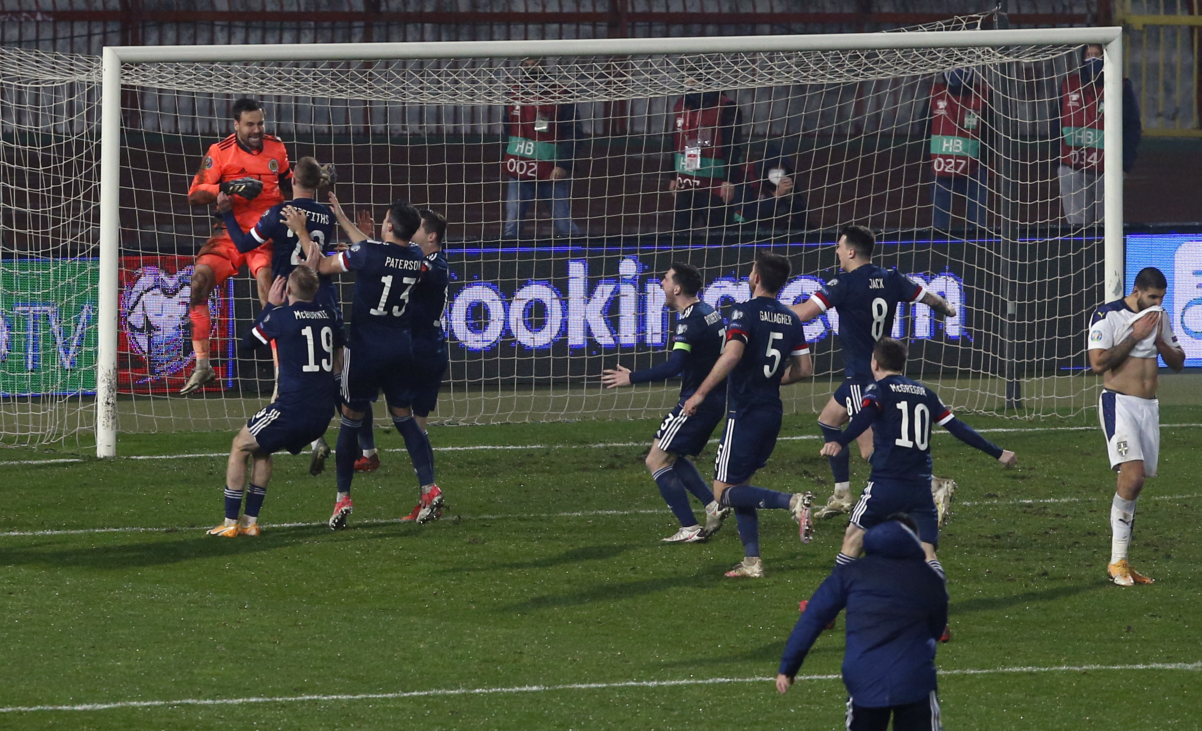 Scotland celebrate their shoot-out success