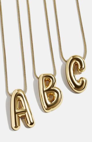 Bubble Initial Pendant Necklace