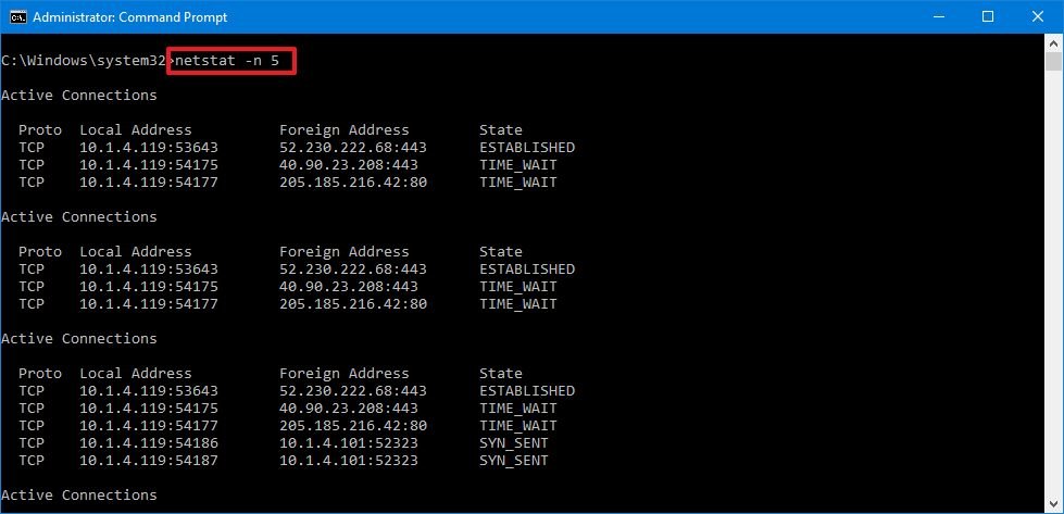 Netstat interval command