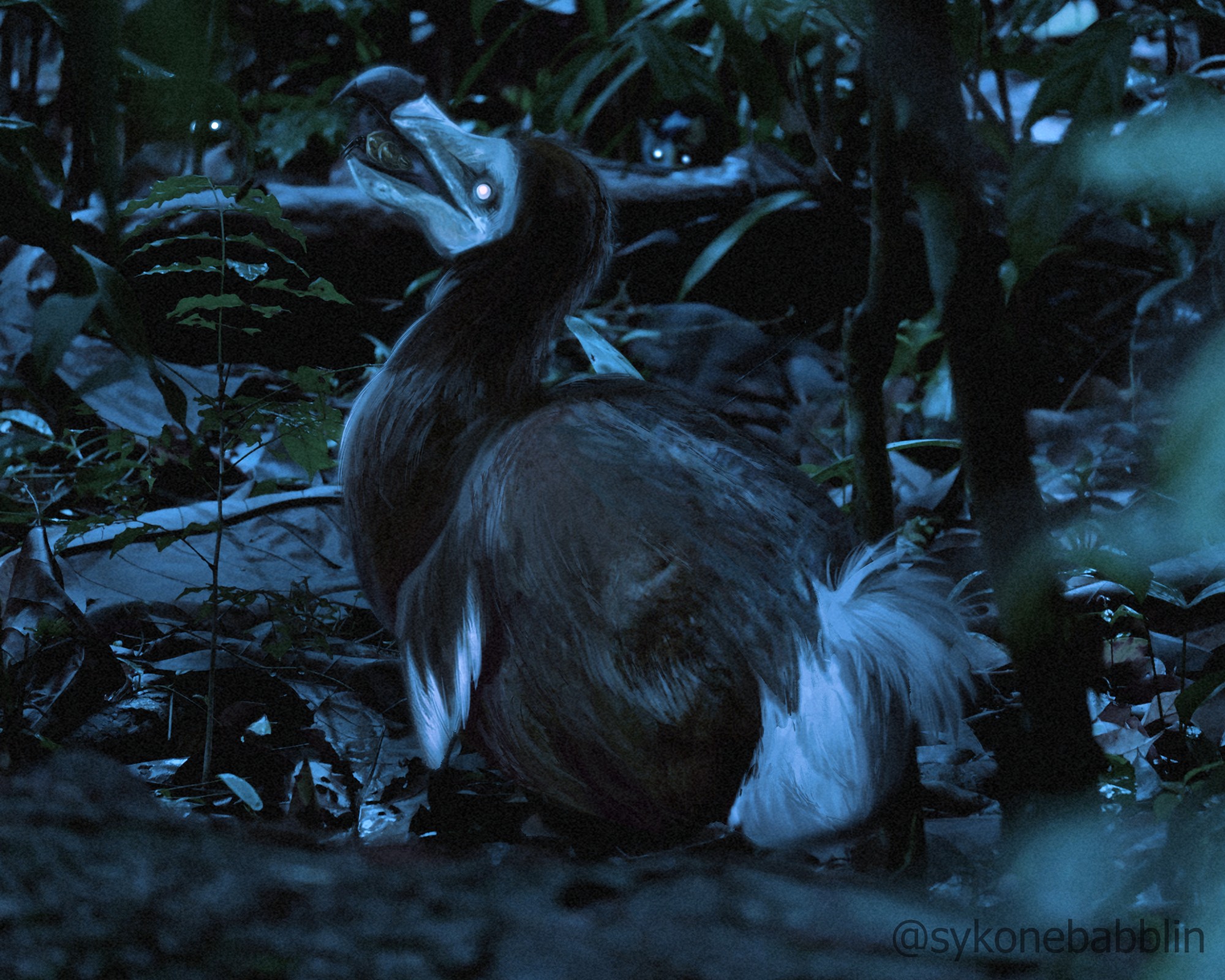 Artist depiction of what a night-active dodo might look like