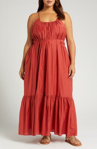 Tie Back Tiered Maxi Dress