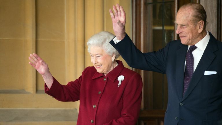 Prince Philip and the queen at windsor castle