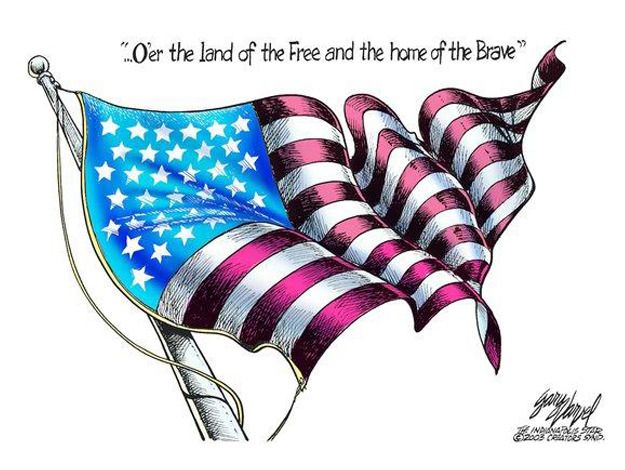 Editorial cartoon Fourth of July