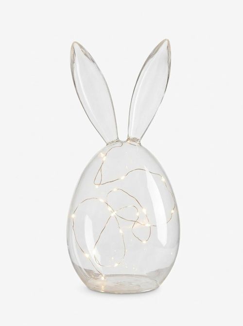 Glass Bunny Dome With Micro Fairy Lights