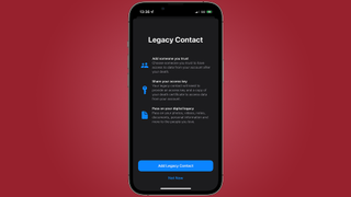 Legacy Contact feature on an iPhone running iOS 15.2