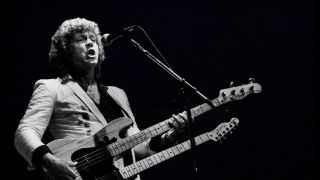 Bassist John Lodge of the Moody Blues performs at the Poplar Creek Music Theater in Hoffman Estates, Illinois, July 18, 1981.