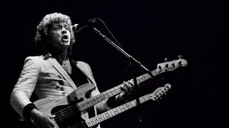 Bassist John Lodge of the Moody Blues performs at the Poplar Creek Music Theater in Hoffman Estates, Illinois, July 18, 1981.