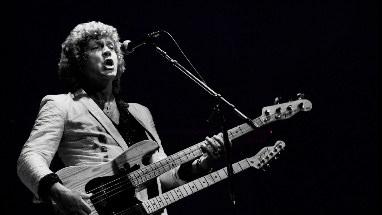 Bassist John Lodge of the Moody Blues performs at the Poplar Creek Music Theater in Hoffman Estates, Illinois, July 18, 1981. 
