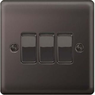 Masterplug Triple 2-way Light Switch in Black Nickel