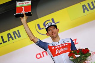 QUILLAN FRANCE JULY 10 Bauke Mollema of The Netherlands and Team Trek Segafredo Most Combative Rider celebrates at podium during the 108th Tour de France 2021 Stage 14 a 1837km stage from Carcassonne to Quillan LeTour TDF2021 on July 10 2021 in Quillan France Photo by Tim de WaeleGetty Images