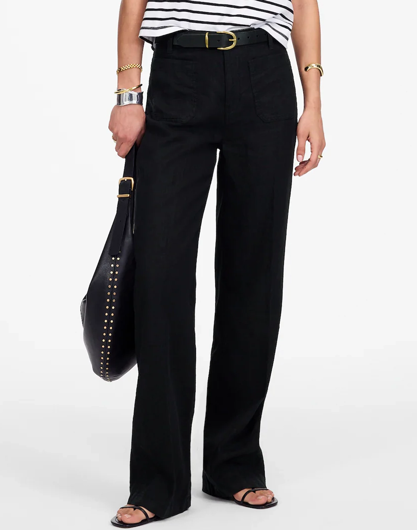 Madewell, Patch Pocket Linen Flare Pants