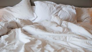 duvet and bed sheets