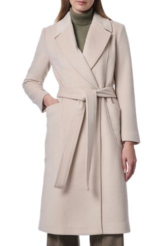 Belted Wool Blend Longline Coat