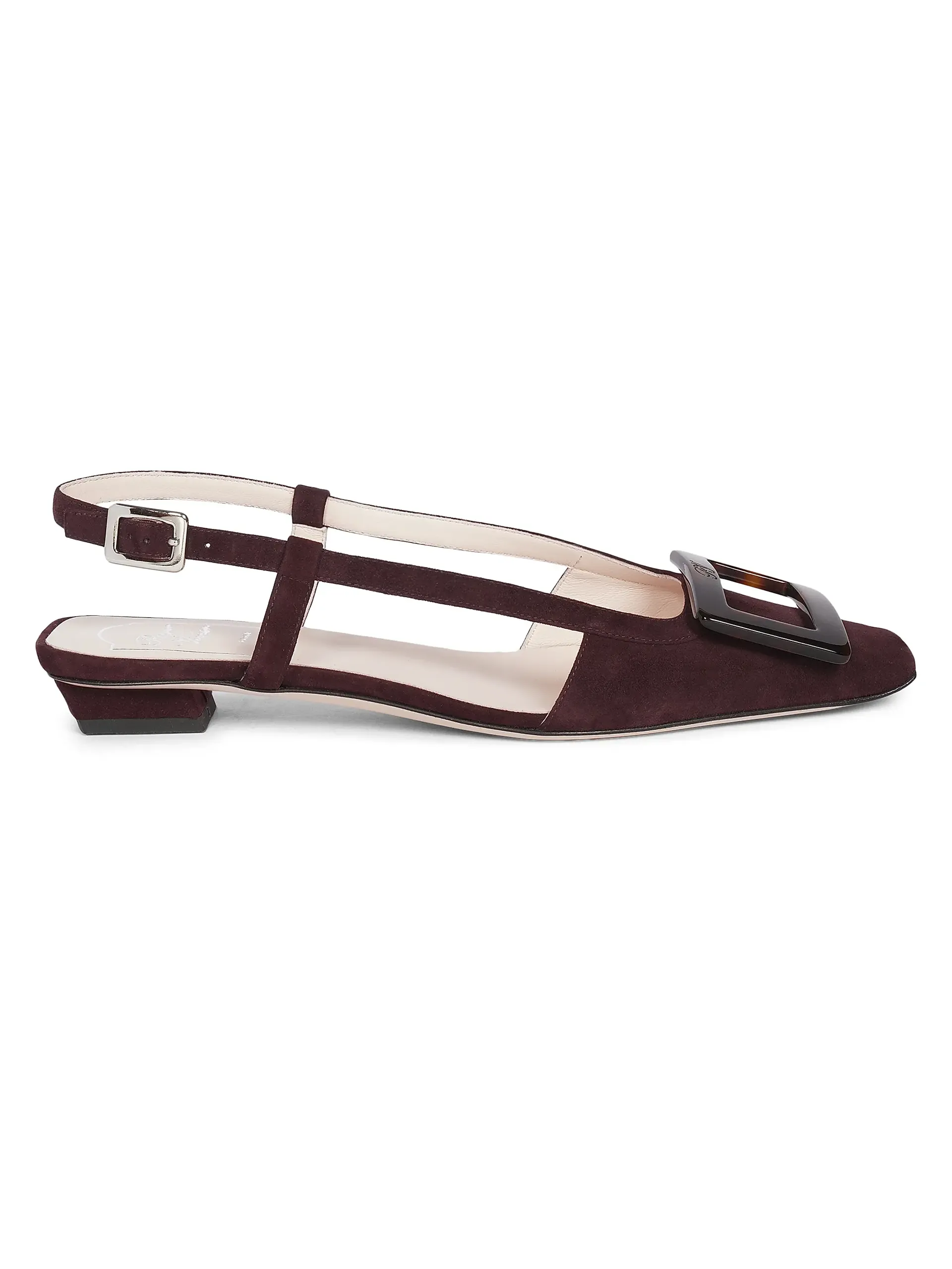 Belle Vivier 25mm Suede Slingback Ballerina Flats