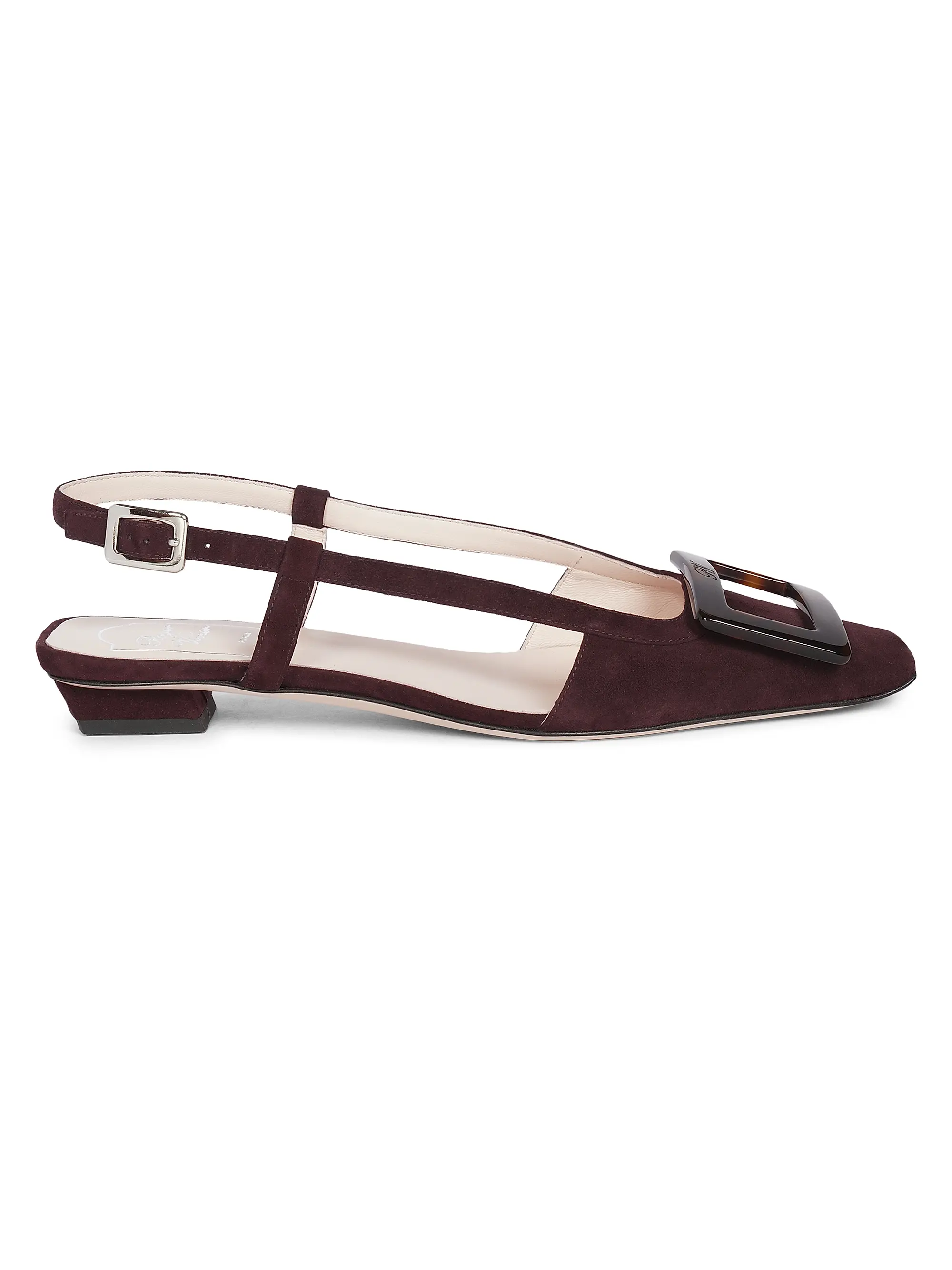 Belle Vivier 25mm Suede Slingback Ballerina Flats