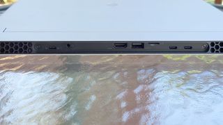 The Alienware x14 gaming laptop plugs and ports