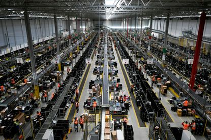 An Amazon warehouse.