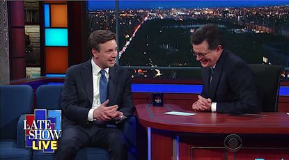 Stephen Colbert asks Josh Earnest to grade Sean Spicer