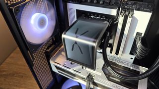 A Tryx all-in-one liquid cooler with a large screen over the pump unit.