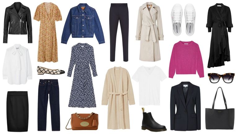 what you need in a capsule wardrobe: cut outs of clothing
