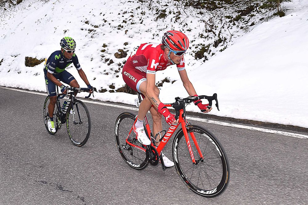Ilnur Zakarin and Nairo Quintana ride together up the final climb