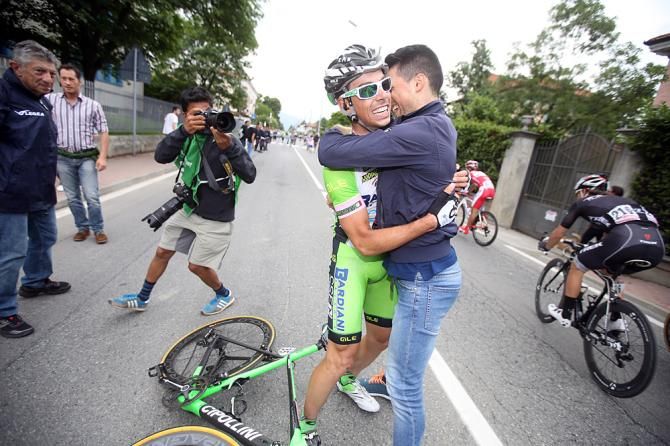 Marco Canola (Bardiani-CSF) celebrates his Giro win