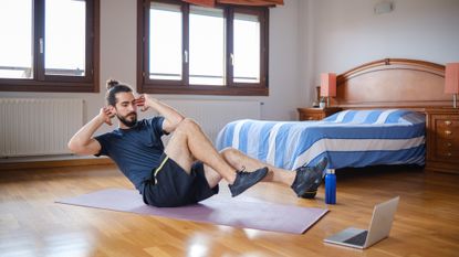 Man doing an abs workout