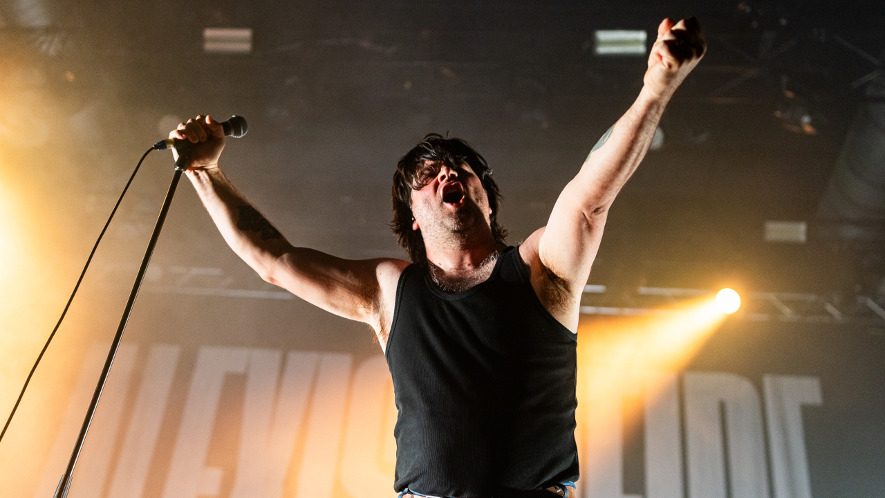 George Pettit of Alexisonfire onstage in 2026