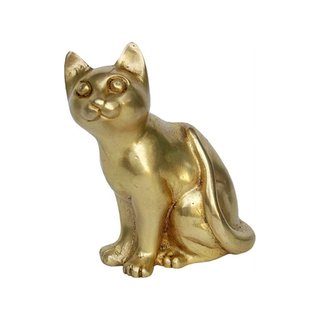 Brass cat statue