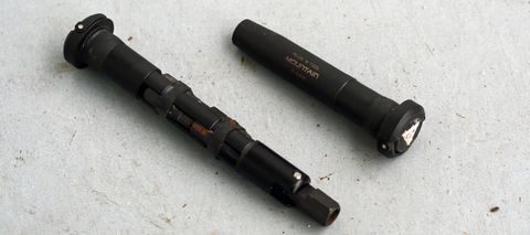 Two parts of the Topeak Plug n Tool positioned next to each other