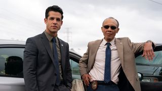 Det. Perry Lopez (Miles Gaston Villanueva) and Det. Jimmy Robertson (Paul Calderon) in BOSCH: LEGACY