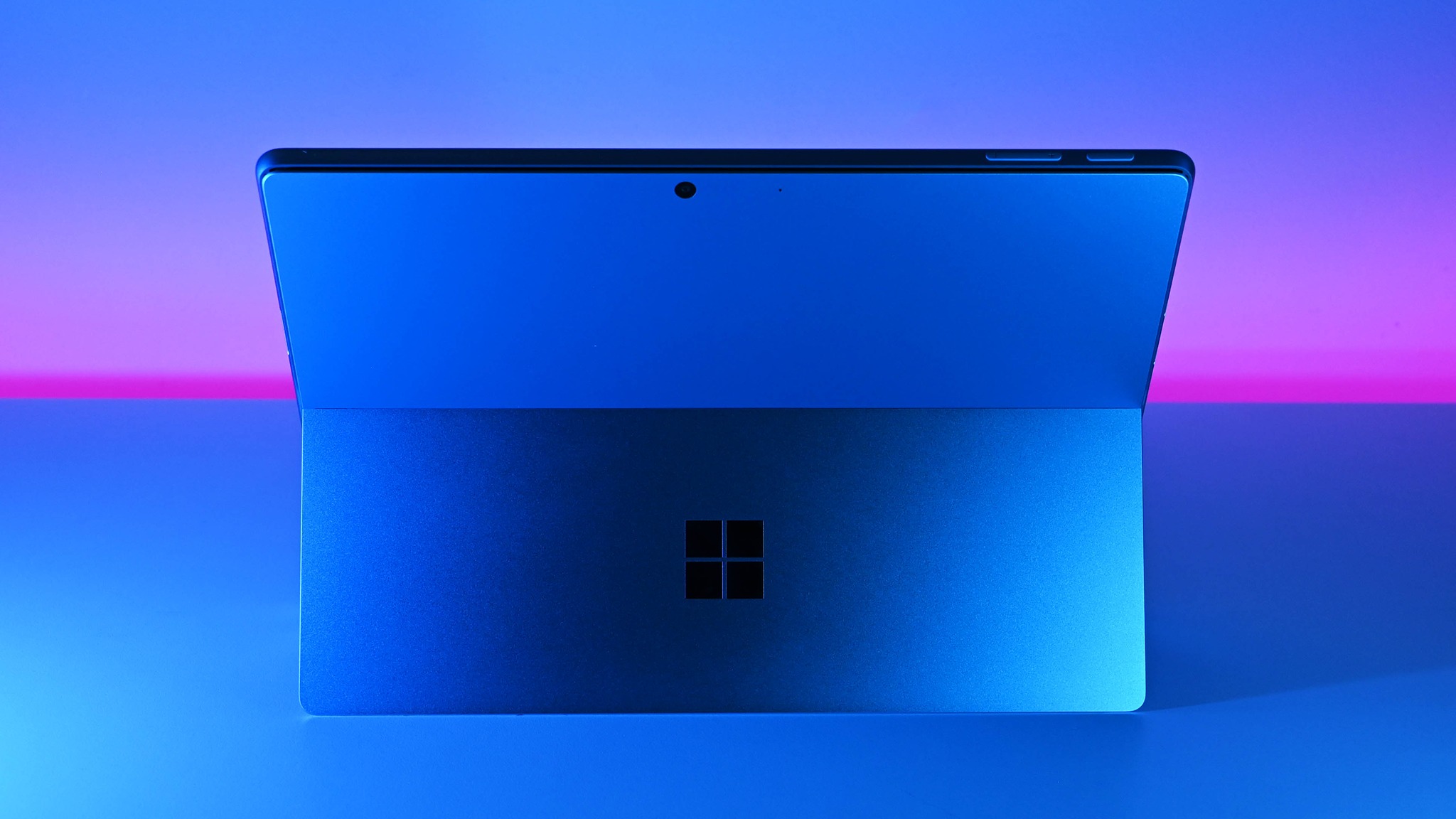 Photograph of the Surface Pro 11&#039;s rear and kickstand