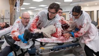 Tim Van Pelt, Patrick Ball, Jalen Thomas Brooks, Supriya Ganesh in The Pitt