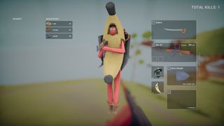 A banana-suited warrior in Totally Accurate Battlegrounds.