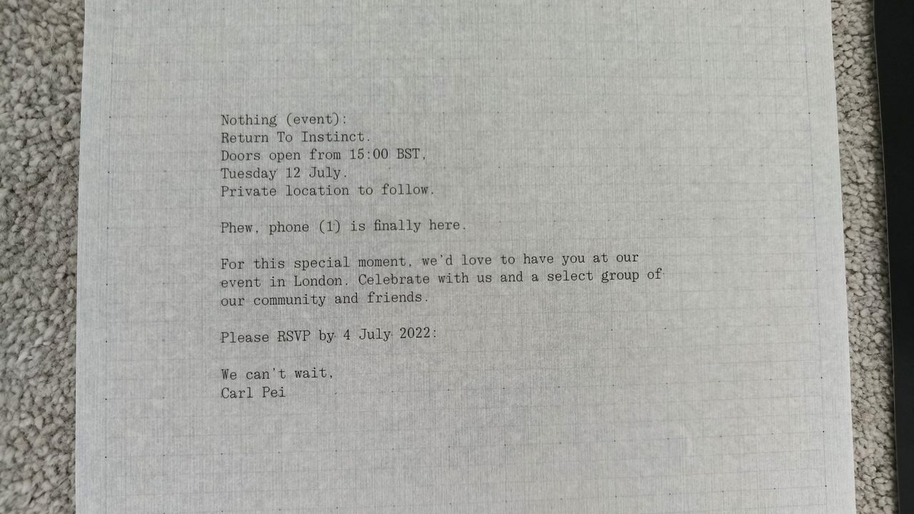 Nothing Phone 1 event invitation 2022