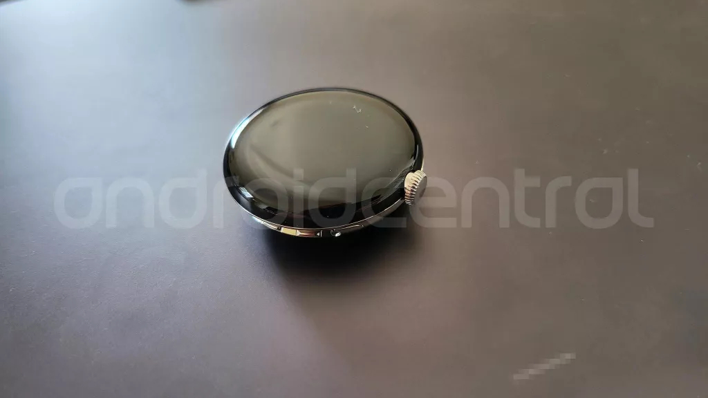 A leaked pixel watch on a black table
