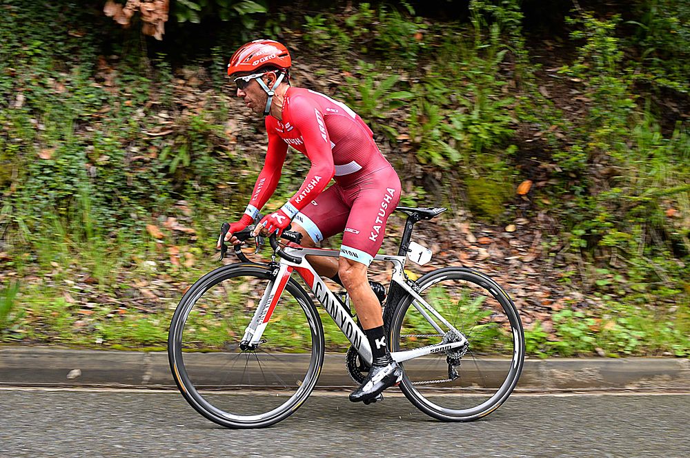 Joaquim Rodriguez (Katusha) finished eighth in the time trial at Pais Vasco