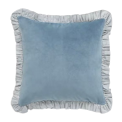 Blue frill cushion