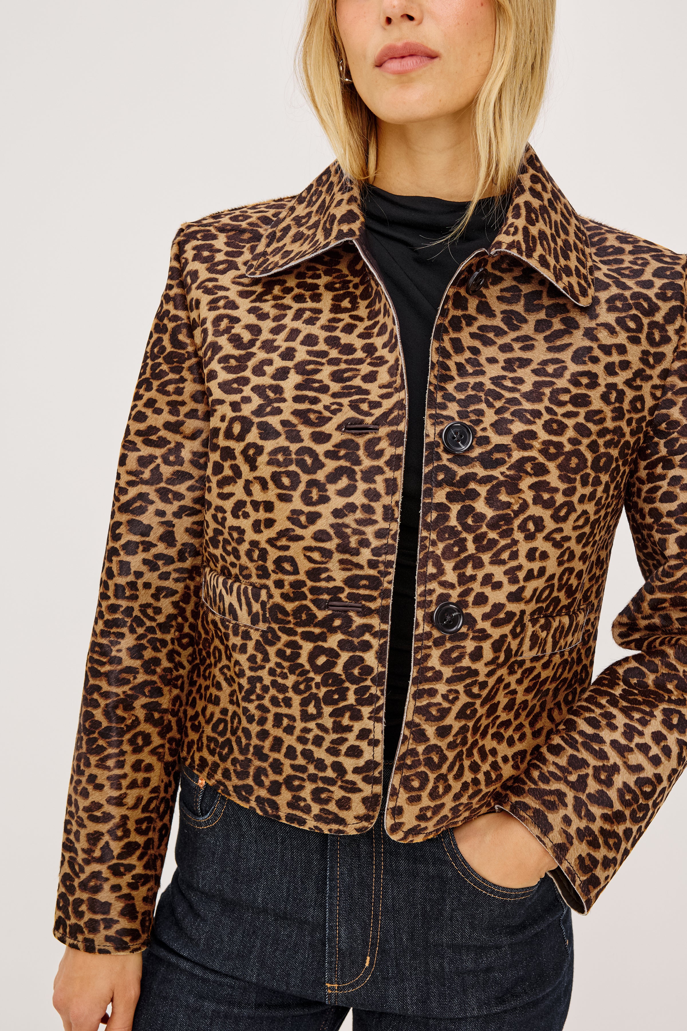 Georgie Jacket - Brown Nala Hair Calf