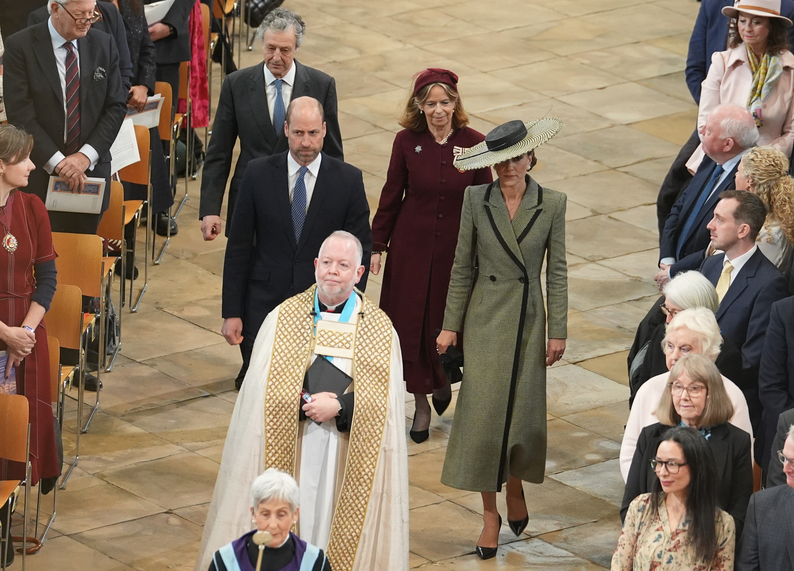 Princess Kate and Prince William walking down the aisle of Canterbury Cathedral