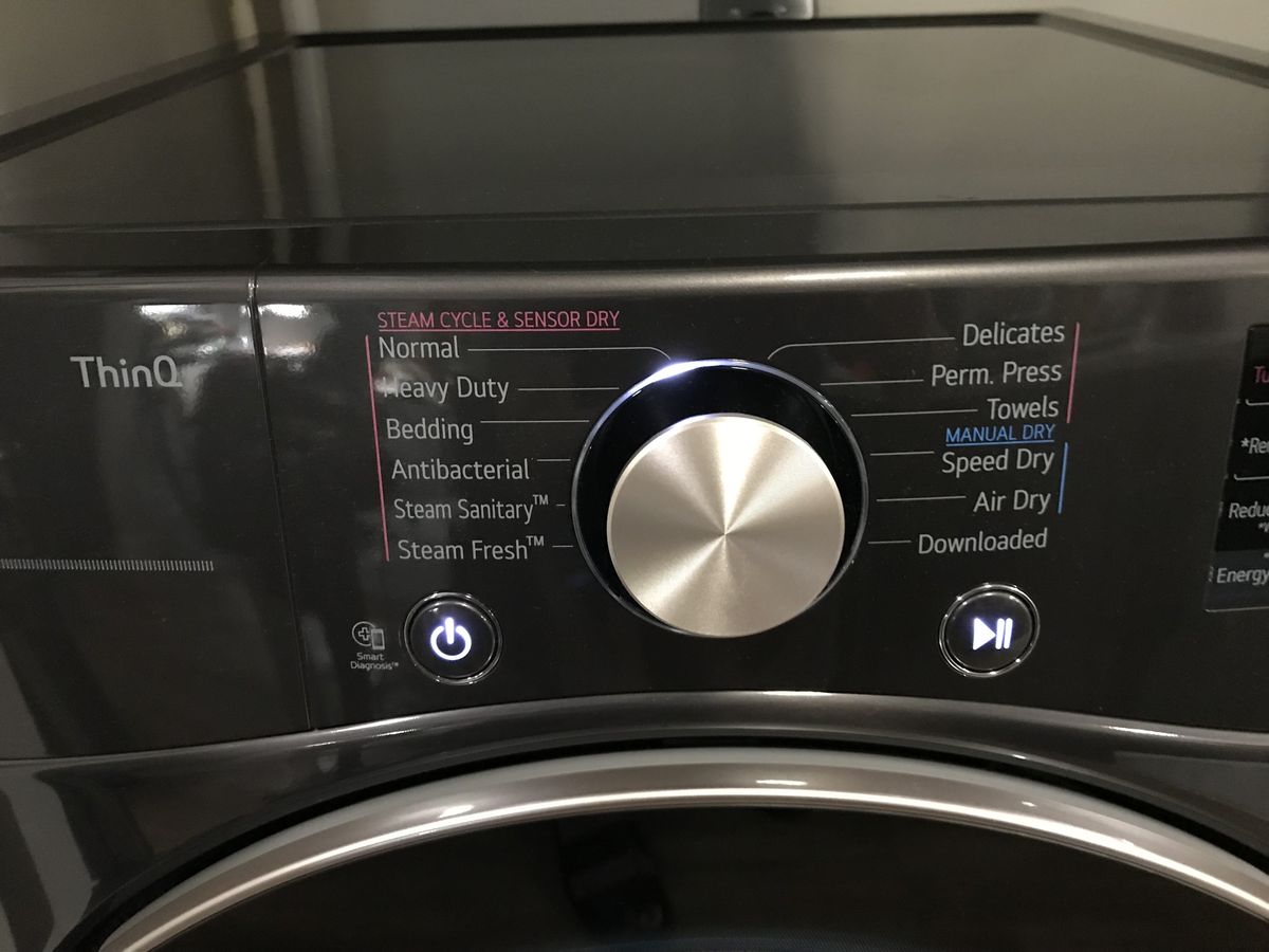 LG DLEX4000B 7.4 Cu. Ft. Smart Electric Dryer control dial