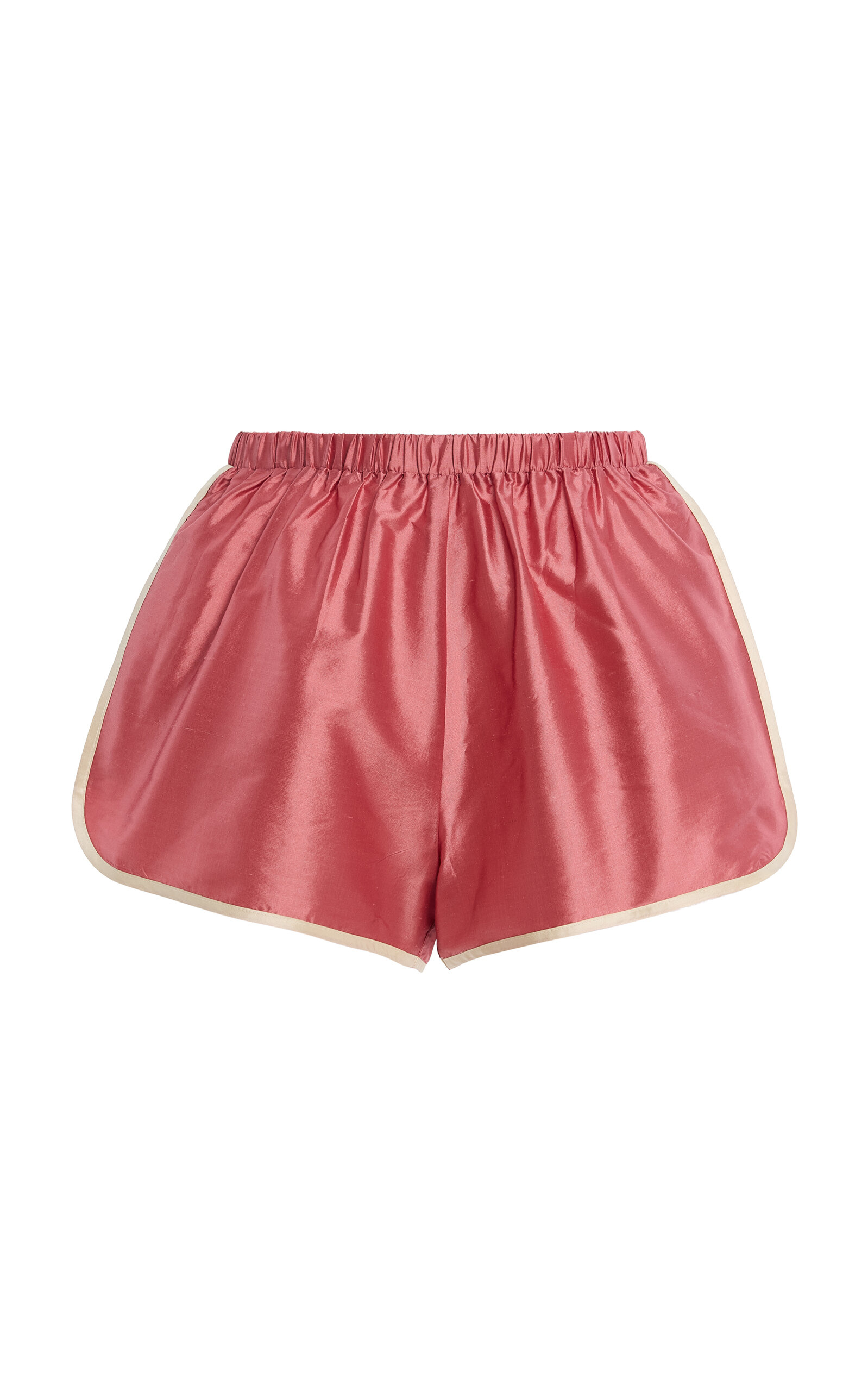 Striped Silk Taffeta Mini Shorts