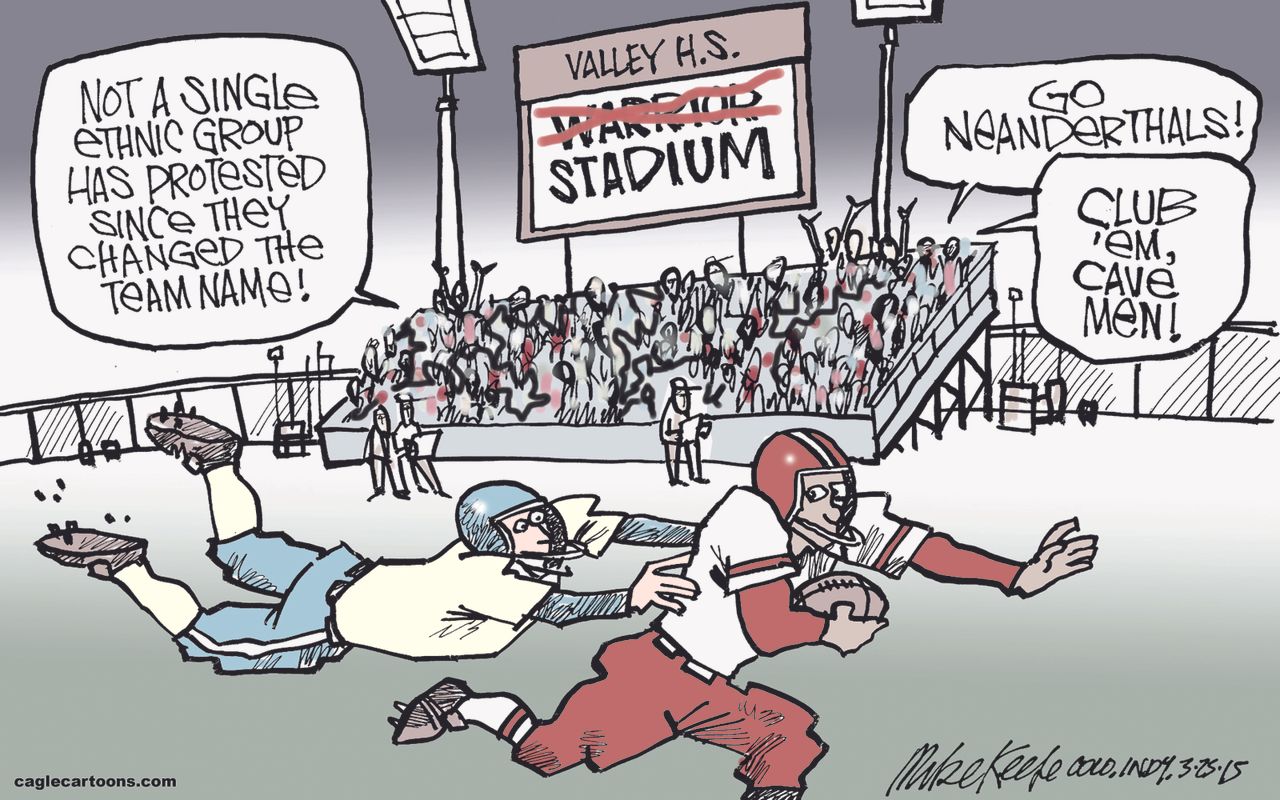 Editorial cartoon U.S. football