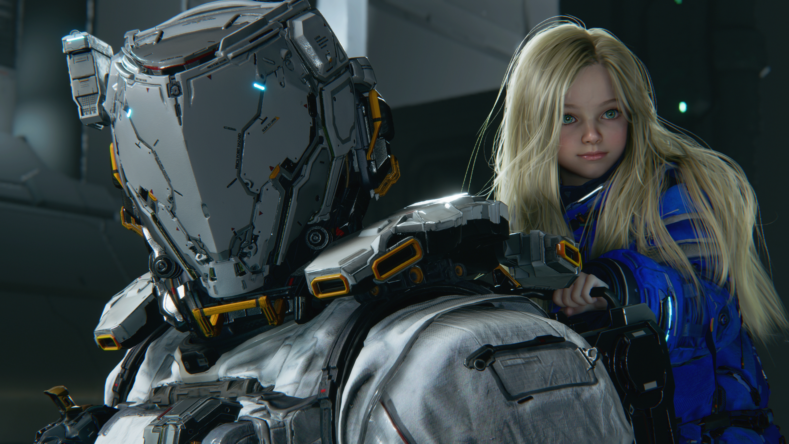 Pragmata Red Zone Gate Keys: Hugh and Diana looking towards the camera.