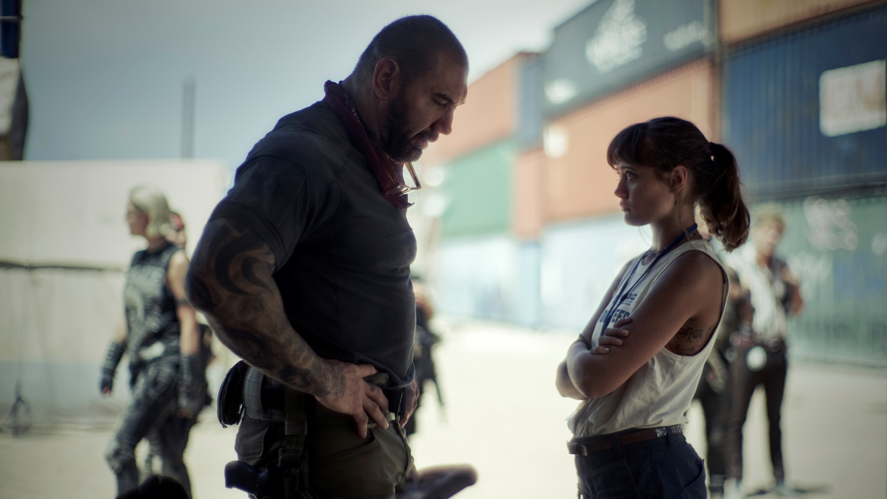 Dave Bautista's Scott Ward and Ella Purnell's Kate Ward in Netflix's Army of the Dead