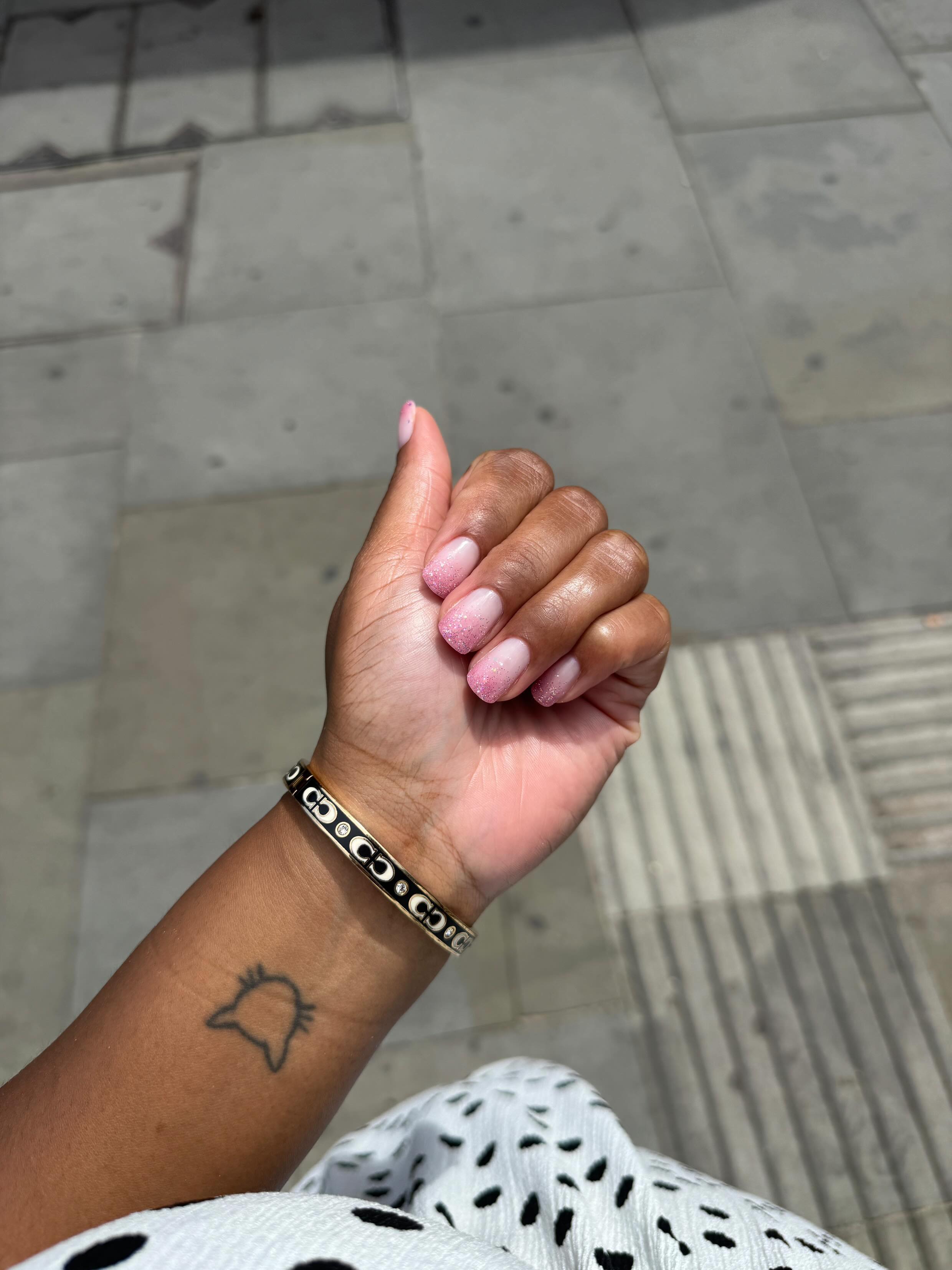 summer ombre pink glitter