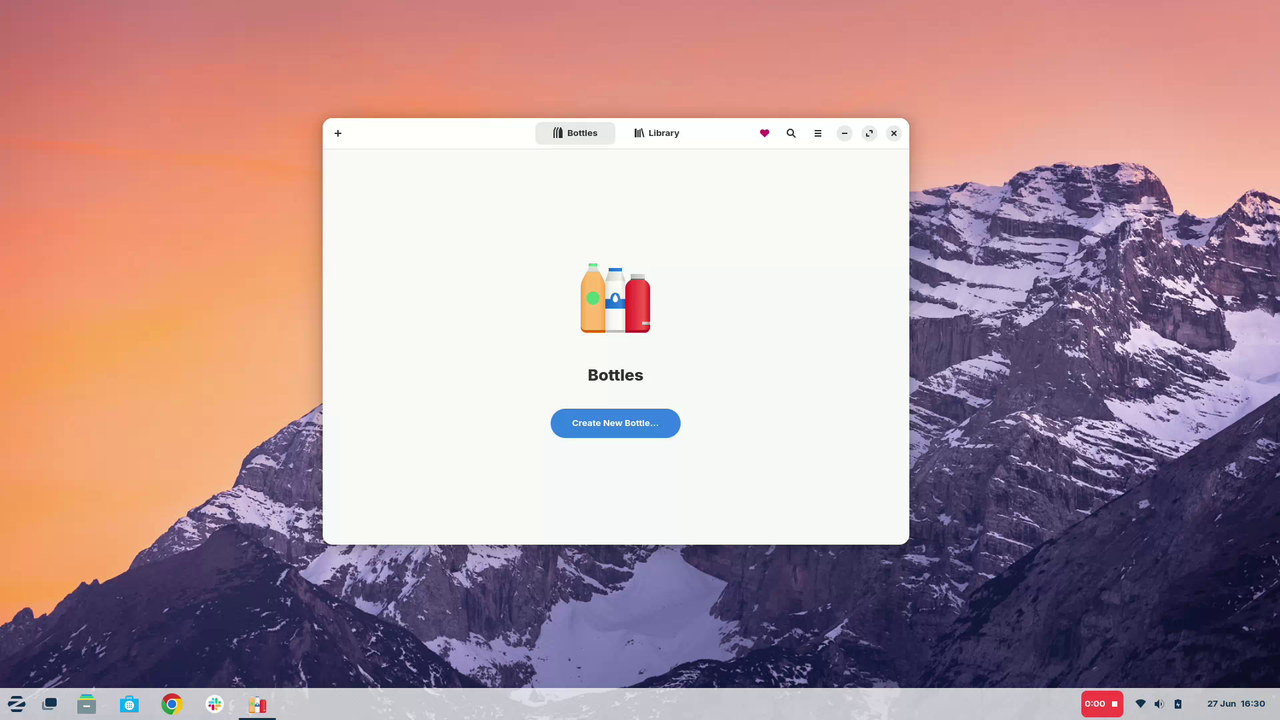 Zorin OS running Bottles