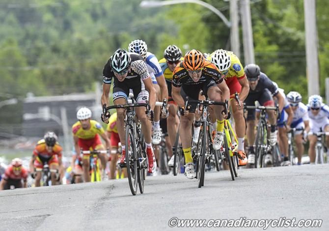 Luca Benedetti (Amore Vita-Selle SMP) leading the sprint at the end of stage 1